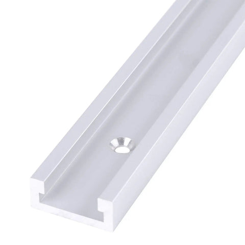 Hardcore 400mm Aluminum T Track And T Slot Kit For Woodworking Shop Builds With Precision Miter Jig Straight Edge Guide showing the T slot rail detail.