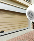12 Pack 1.8 Inch Nylon White Garage Door Rollers With 4.7 Inch Stem Quiet Smooth Replacement Wheels shown with a garage door