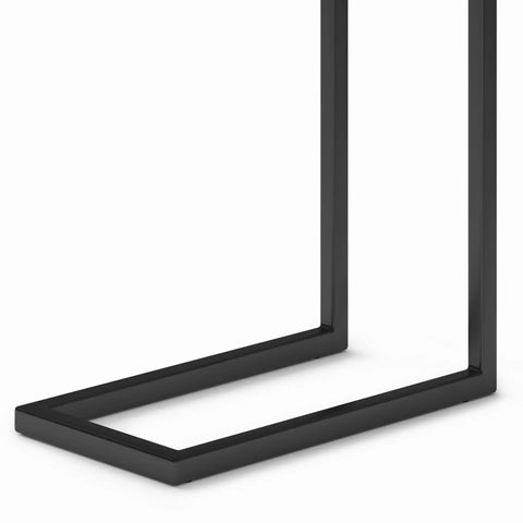 Close-up of the C Shaped base of the Metal Side Table With Genuine White Marble Top For Living Room Or Home Office Space Saving End Table