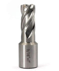 Workhorse High Speed Steel Annular Cutter With 3/4 Inch Weldon Shank, 9/16 inch diameter, designed for clean metal cuts.