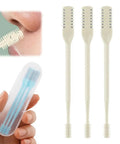 All In One Nose Hair Trimmer With 360 Degree Rotating Head Dual Stainless Steel Blades Ear Pick And Soft Cleaning Brush Safe