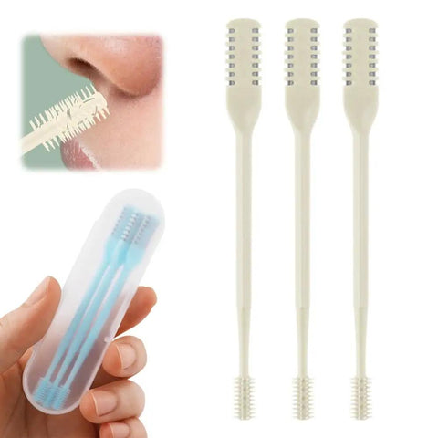 All In One Nose Hair Trimmer With 360 Degree Rotating Head Dual Stainless Steel Blades Ear Pick And Soft Cleaning Brush Safe