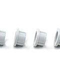 Wheel Bushing Set For Tow Behind Lawn Sweeper Replacement 4 Pack Fits 42 Inch Wide Sweepers To Restore Smooth Wheel Action And Durable Performance On Yard Cleanup, four gray plastic bushings