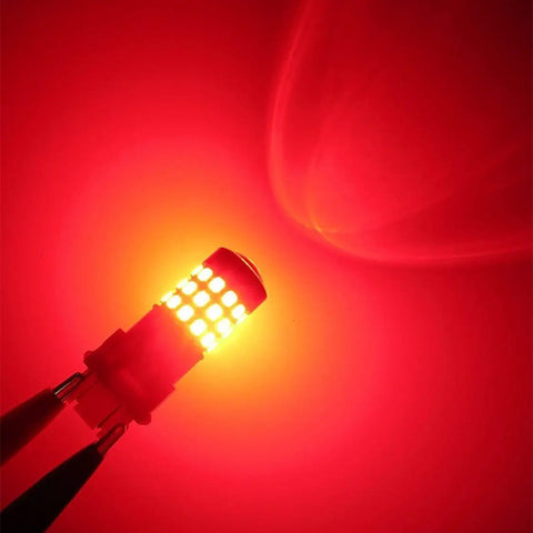 Red 3156 3157 LED Turn Signal Bulbs For T25 Set Of 2 Hella Bright Back Up Reverse Brake Tail Lights With 39 2835 SMD Chips Each