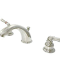 Magellan Widespread Bathroom Faucet In Polished Nickel Sleek Deck Mount 8 To 16 Inch Spread 3 Hole Installation Solid Brass Durability