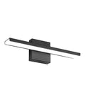 Sleek Black LED Vanity Light For Bathroom 16 Inch 16W Over Mirror Wall Mounted 6000K Cool White Integrated Fixture With Easy Install