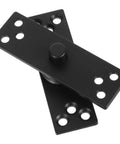 Heavy Duty Stainless Steel Hidden Door Hinges With 360 Degree Pivot, black pivot hinge shown flat with multiple screw holes