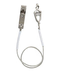 Pro Fencing Mask Cord Set For Foil And Saber, 2 Pack, Clear Wire with Head Clamp Clip shown from top angle.