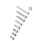 A2 Stainless Steel Hex Socket Screws And Nuts Kit With 200 Screws And 100 Nuts For Home And Office Repairs, cap head bolts and nut