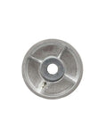 Four Inch Silver Semi Steel Cast Iron Wheel With Roller Bearing Half Inch Bore Heavy Duty 600 Pound Capacity For Carts Dollies Furniture And Industrial Do It Yourself Projects, front view