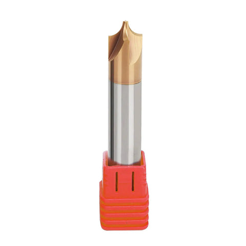 CNC Carbide Radius Corner Rounding End Mill Set 12mm Shank TiCN Coated shown in protective red holder