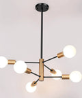 Straight Up Fire Modern Chandelier For Dining Room With Black And Gold Sputnik Ceiling Light Fixture Designed To Hella Elevate Your Everyday Home Vibe Instantly - 6 bulb design with rotating arms.