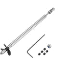 Beefed Up RC Boat Drive Shaft Kit with Three Propellers and Coupling Joint for DIY Power Upgrade, shown with shaft and accessories.