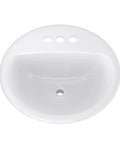 Ready To Rock 19 Inch Round Drop In Bathroom Sink Crafted From Premium Vitreous China Featuring Pre Drilled Faucet Holes Rear Drain Overflow Guard And Crisp White Tone For Your Bathroom - top view