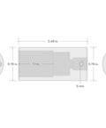 3/8 Inch Drive 13 Mm Deep 6 Point Impact Socket With Radiused Corners For Hex Fasteners, technical dimensions illustration