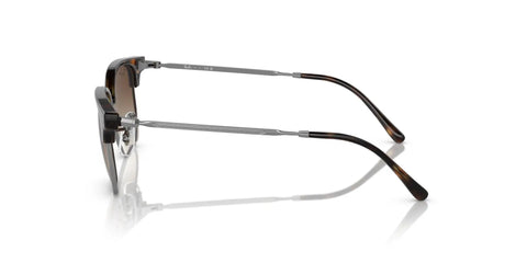 Side view of Junior Clubmaster Square Sunglasses With Havana On Gunmetal Frame And Gradient Brown Lenses, 47mm XX Small Fit For Narrow Faces