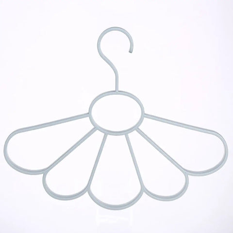 Fan Shaped Closet Rod Organizer For Ties Scarves And Hats Made From Sturdy Polypropylene in sky blue color.