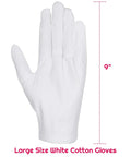 Six Pairs White Cotton Gloves For Dry Hands And Eczema Relief With Overnight Moisturizing Soft Liners, 9-inch Large Size Glove.