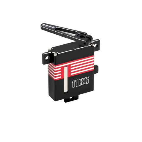 OCS D1102 Digital Micro Servo Featuring Coreless Motor with an 11kg torque, compact design for RC hobby use.