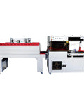 Automatic Side Seal Shrink Wrap Machine With Heat Tunnel Sealer For Cartons And Bottles electronic packaging unit with red accents.