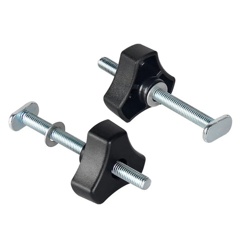 5 Pack M8 T Track Bolt Kit With Knob And Washers For Woodworking Jigs And Fixtures, 100mm Bolts, T Slot Bolts, Fits 3/4 x 3/8 Inch And 3/8 x 1/4 Inch T Slot Tracks