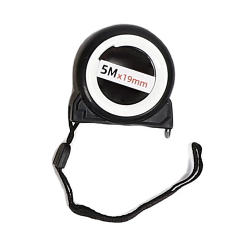 Saluaqui Digital Measuring Wheel High 9999 9M 9999 9FT Telescopic displayed with a tape measure gauge, measuring 5M x 19mm.