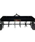 Tow Behind Plug Aerator With Folding Easy Store Tow Bar, 42 Inch Working Width For Lawn Care, 16 Gauge Steel Spoons