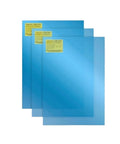 Top Shelf Replacement Release Film For Wide Format LCD Resin 3D Printers 690X510mm X 0.3mm Thick 3 Pack, blue sheets with labels.