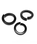 Stainless Steel Spring Split Lock Washer Kit Set With 1000 Pieces Mixed Sizes M1.6 M2 M0.5 M3 M4 M5 M6 M8 Black Finish And Elastic Gasket For Nuts Bolts And Screws To Prevent Loosening From Vibration, three black split lock washers