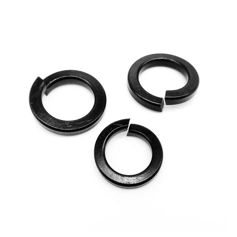 Stainless Steel Spring Split Lock Washer Kit Set With 1000 Pieces Mixed Sizes M1.6 M2 M0.5 M3 M4 M5 M6 M8 Black Finish And Elastic Gasket For Nuts Bolts And Screws To Prevent Loosening From Vibration, three black split lock washers