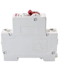 Side view of One-Pole 2A Miniature Circuit Breaker For Home Circuits, 230V/400V, DIN Rail Mount DZ47-63 with screw-clamp wiring.