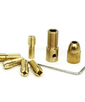 Hot Four Pack Brass Mini Collet Drill Chuck Keyless Adapter Socket For Electric Motor Shaft Rotary Tools Heavy Duty Grip And Long Life.