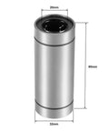 LM20UU Linear Ball Bearings Set, Extra Long, 20mm Bore, 32mm Outer Diameter, 80mm Length, Sealed On Both Sides, Chromium Steel, Pack Of 2