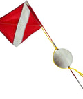 Must Have Dive Flag And Float Kit For Snorkel And Scuba, 14 By 18 Inch Nylon Flag With Tough Stiffener Rod Two Part Design