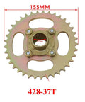 Close-up of sprocket from Beefy 815mm Rear Axle Assembly Kit With Shaft Hub Chain And Brake Master Cylinder