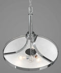Topsail Three Light Inverted Pendant In Polished Chrome, Modern Ceiling Light Fixture for Living Room, Dining Area, or Kitchen Island