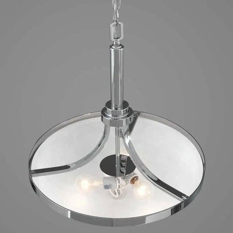 Topsail Three Light Inverted Pendant In Polished Chrome, Modern Ceiling Light Fixture for Living Room, Dining Area, or Kitchen Island