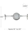Retro Brace 1.5 Inch Deep Ceiling Fan Box For Old Work Electrical Box shown with dimensions and adjustable brace