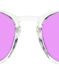 Premium Lampworking Safety Glasses Featuring Top Notch Didymium Lenses For Slick Soft Glass Torch Work viewed front with purple lenses.