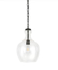 11 Inch Mid Century Modern Pendant Light With Clear Glass Dome Shade And 6 Foot Adjustable Cord For Kitchen Islands, Dining Rooms Or Game Rooms In Blackened Bronze Super Sleek