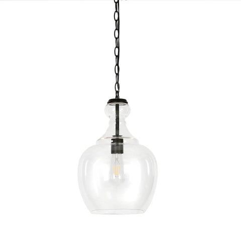 11 Inch Mid Century Modern Pendant Light With Clear Glass Dome Shade And 6 Foot Adjustable Cord For Kitchen Islands, Dining Rooms Or Game Rooms In Blackened Bronze Super Sleek