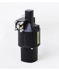 Heavy Duty Pneumatic Return Actuator MS-133-SR, black casing, stainless steel fittings, side view for water, oil, and air lines