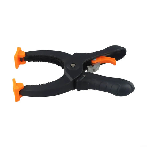 Ratcheting Hand Clamps Set With Quick Release Grip, 6 Inch And 8 Inch Jaw Openings, Heavy Duty Clamps For Woodworking And Carpentry, Pro Grade Build For Studio And Shop Projects, Strong Secure Grip, Easy One Hand Operation, Black And Orange clamp