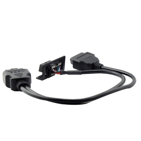 OBD2 OBD II Full 16 Pin Y Splitter Cable J1962 1 Male To 2 Female Connector Under Dash Mount Bracket Vehicle Diagnostics DIY Extension Adapter 50cm Long