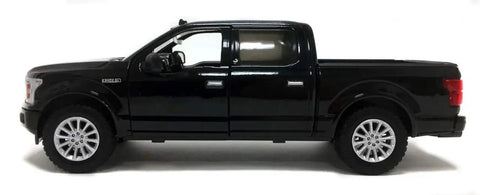 Ford F-150 Limited Crew Cab Diecast Model Truck Black 1:24 Scale Collectible By Motormax 79364 side view