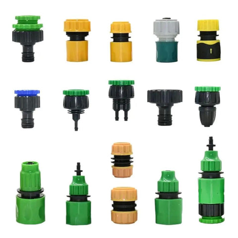 20 Pack Quick Connect Garden Hose Fittings Set With 1/4 Inch To 1 Inch Sizes For Quick No Fuss Hose Repair, Drip Irrigation, And Watering System Connectors Made From Durable Plastic: assorted fittings