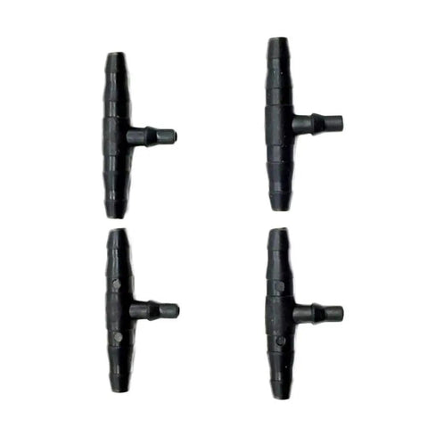 Mega 2000 Pcs Barbed Hose Tee Connectors 3 To 5mm And 4 To 7mm Three Way Splitters For Garden Irrigation And Balcony Watering Durable Plastic Hose Fittings, black plastic tee connectors