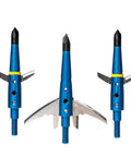 Levi Morgan Series 2-Blade Mechanical Broadheads 100 Grain Expandable With 2.0 Inch Cut Hunt-Ready Archery Broadheads 4 Pack In Blue