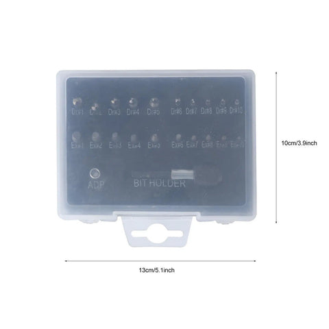 Ultimate 22-Piece Damaged Screw Extractor Kit Made Of Hss High-Speed Steel To Easily Remove Stripped Bolts With Extension Bit Holder And Socket Adapter For Electric Hand Drills On The Job, 13cm case
