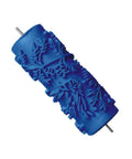 Premium 5 Inch Rubber Patterned Paint Roller Featuring An Ergonomic Handle shows a blue rubber design for smooth finishes.